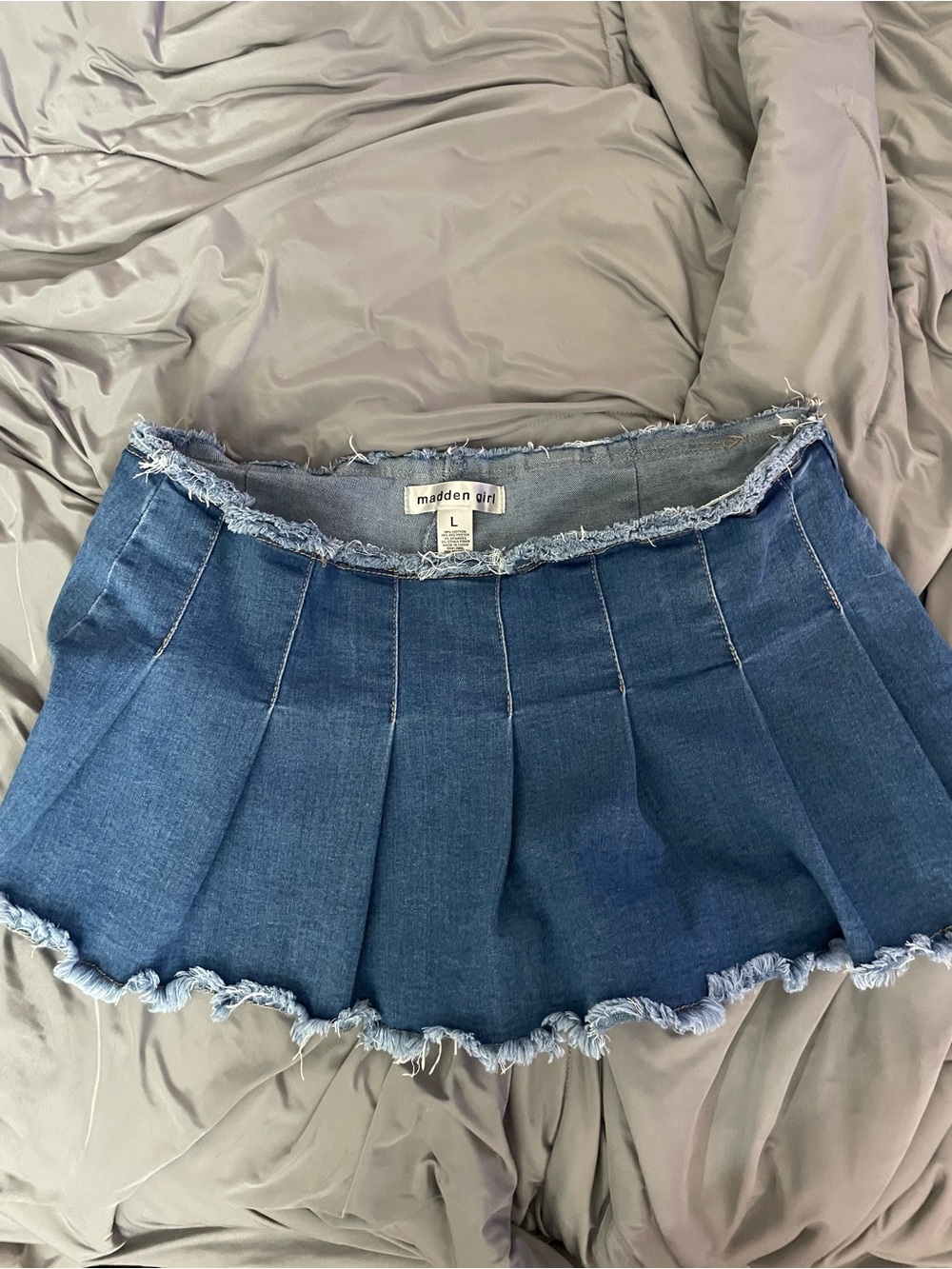 Madden Girl Blue Denim Pleated Mini Skort